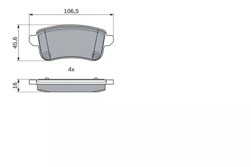 BOSCH Brake Pad Set, disc brake (0986494978)