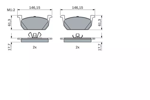 BOSCH Brake Pad Set, disc brake (0986424846)