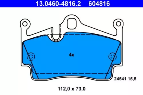 ATE Brake Pad Set, disc brake (13.0460-4816.2)