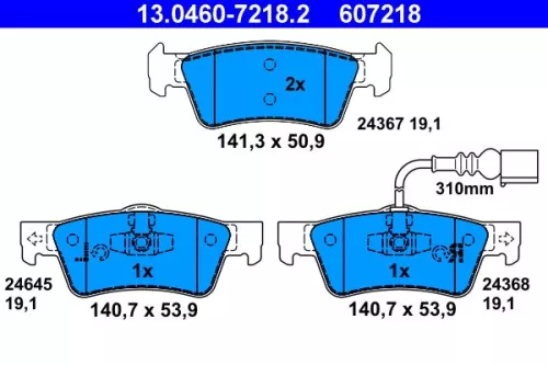 ATE Brake Pad Set, disc brake (13.0460-7218.2)