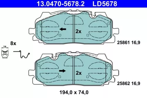 ATE Brake Pad Set, disc brake (13.0470-5678.2)