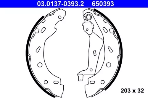 ATE Brake Shoe Set (03.0137-0393.2)