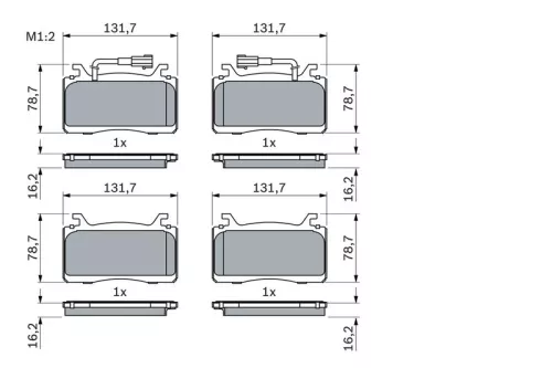 BOSCH Brake Pad Set, disc brake (0986424851)