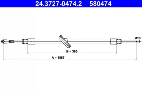 ATE Cable Pull, parking brake (24.3727-0474.2)