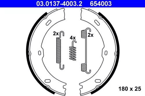 ATE Brake Shoe Set, parking brake (03.0137-4003.2)
