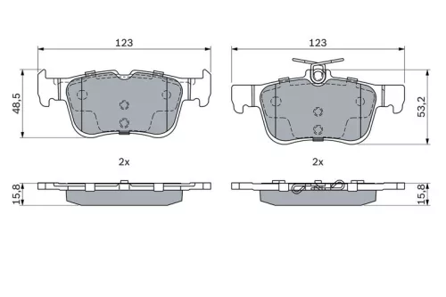 BOSCH Brake Pad Set, disc brake (0986494888)
