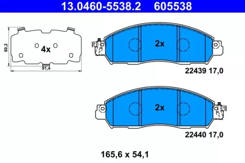 ATE Brake Pad Set, disc brake (13.0460-5538.2)