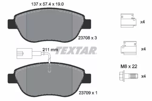 TEXTAR Brake Pad Set, disc brake (2370802)
