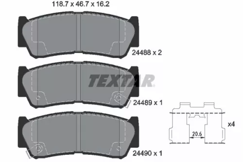 TEXTAR Brake Pad Set, disc brake (2448801)