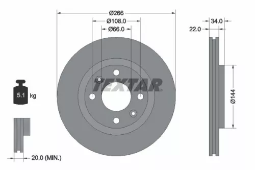 TEXTAR Brake Disc (92111503)
