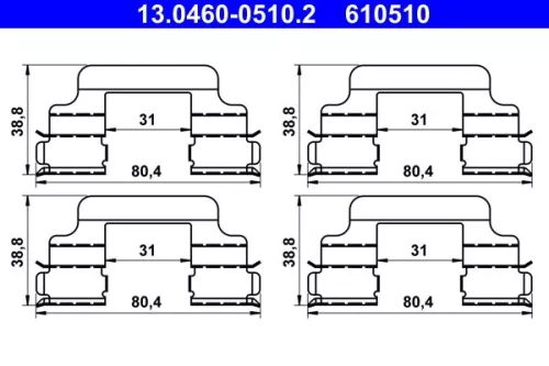 ATE Accessory Kit, disc brake pad (13.0460-0510.2)