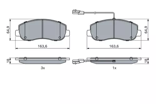 BOSCH Brake Pad Set, disc brake (0986494894)