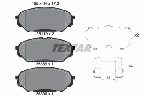 TEXTAR Brake Pad Set, disc brake (2511901)