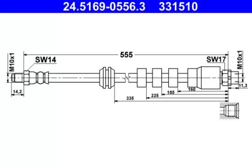 ATE Brake Hose (24.5169-0556.3)