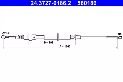ATE Cable Pull, parking brake (24.3727-0186.2)