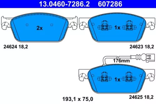ATE Brake Pad Set, disc brake (13.0460-7286.2)