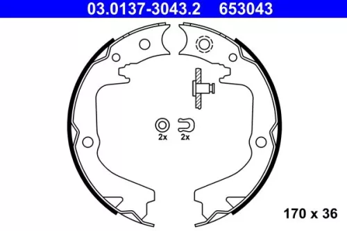 ATE Brake Shoe Set, parking brake (03.0137-3043.2)