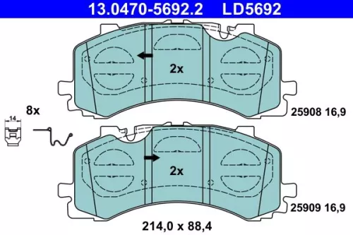 ATE Brake Pad Set, disc brake (13.0470-5692.2)