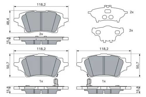 BOSCH Brake Pad Set, disc brake (0986424911)
