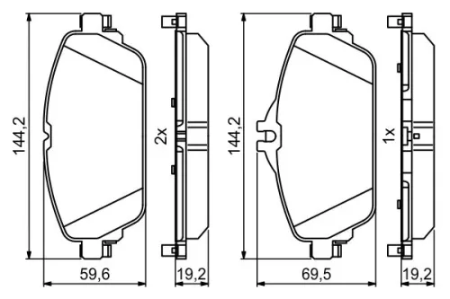 BOSCH Brake Pad Set, disc brake (0986494951)