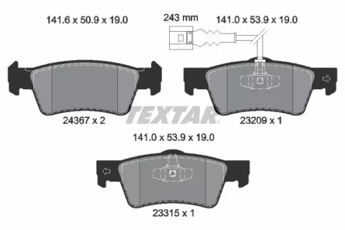 TEXTAR Brake Pad Set, disc brake (2436704)