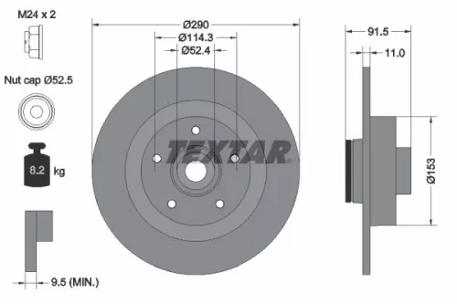 TEXTAR Brake Disc (92316503)