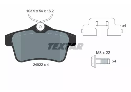 TEXTAR Brake Pad Set, disc brake (2492204)