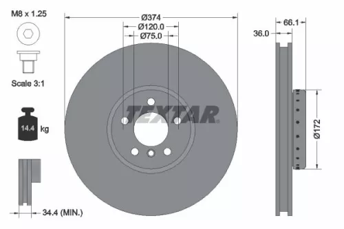 TEXTAR Brake Disc (92266225)