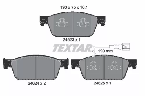 TEXTAR Brake Pad Set, disc brake (2462301)