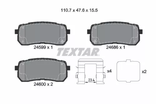 TEXTAR Brake Pad Set, disc brake (2459904)