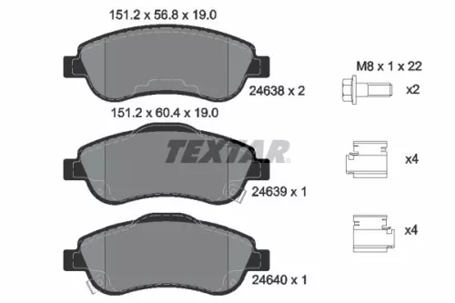 TEXTAR Brake Pad Set, disc brake (2463801)