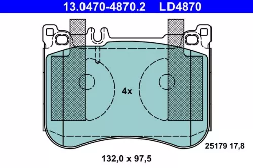 ATE Brake Pad Set, disc brake (13.0470-4870.2)