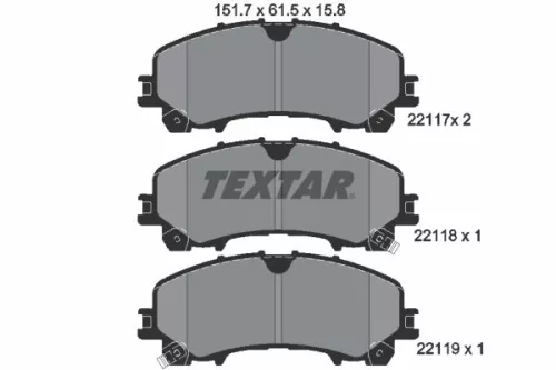TEXTAR Brake Pad Set, disc brake (2211701)