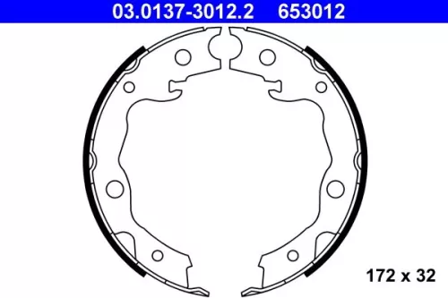 ATE Brake Shoe Set, parking brake (03.0137-3012.2)