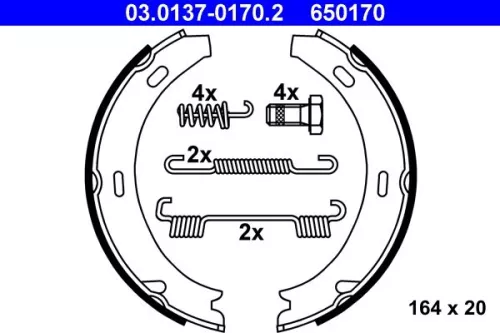 Brake Shoe Set, parking brake
