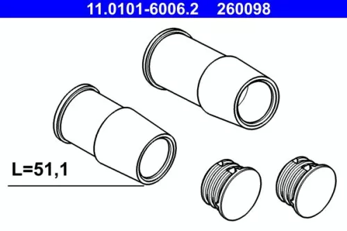ATE Guide Sleeve Kit, brake caliper (11.0101-6006.2)