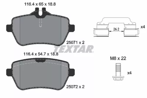 TEXTAR Brake Pad Set, disc brake (2507101)