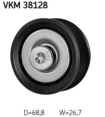 SKF Deflection/Guide Pulley, V-ribbed belt (VKM38128)