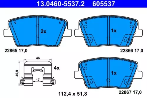 ATE Brake Pad Set, disc brake (13.0460-5537.2)