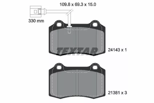 TEXTAR Brake Pad Set, disc brake (2414301)