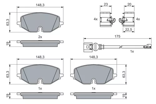 BOSCH Brake Pad Set, disc brake (0986460072)