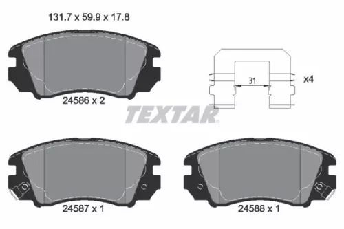 TEXTAR Brake Pad Set, disc brake (2458601)