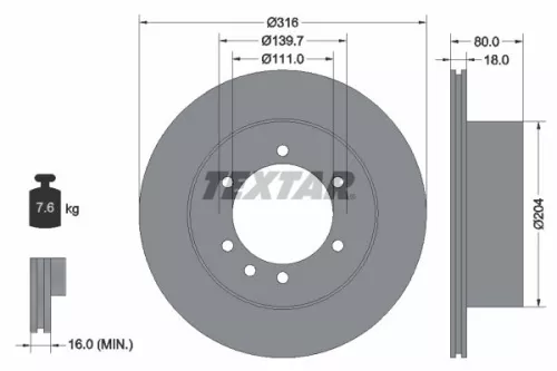 TEXTAR Brake Disc (92129900)