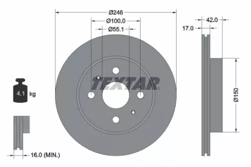 TEXTAR Brake Disc (92165603)