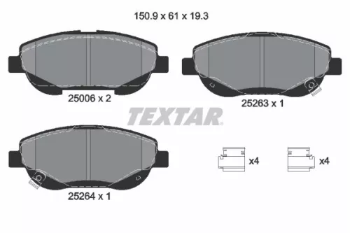 TEXTAR Brake Pad Set, disc brake (2500601)