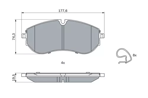 BOSCH Brake Pad Set, disc brake (0986424931)