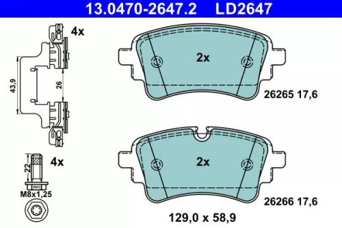 ATE Brake Pad Set, disc brake (13.0470-2647.2)