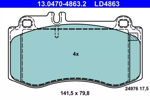 ATE Brake Pad Set, disc brake (13.0470-4863.2)