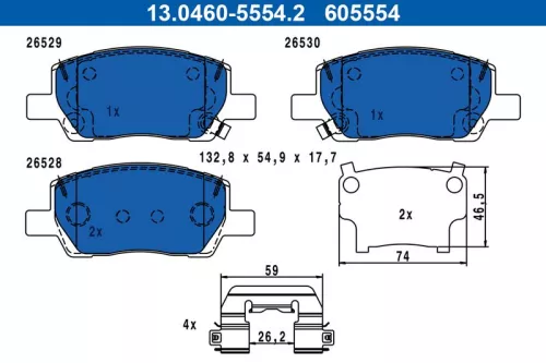 ATE Brake Pad Set, disc brake (13.0460-5554.2)