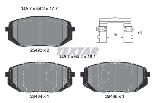 TEXTAR Brake Pad Set, disc brake (2649301)